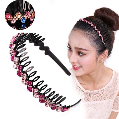 Awaytr New Bezel Crystal Rhinestone Hairband For Women Girls Headband