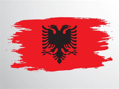 Albanian flag painted with a brush 15370021 Vector Art at Vecteezy