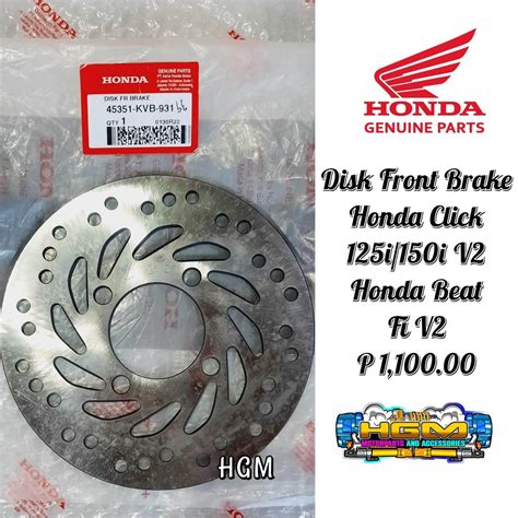 Stock Front Disk For Honda Click 125i 150i Honda Beat Fi V2 45351 Kvb 931 Shopee Philippines