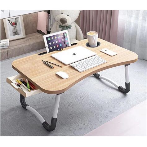 Home U Meja Belajar Foldable Table Anti Slip Bed Mini Table Laptop