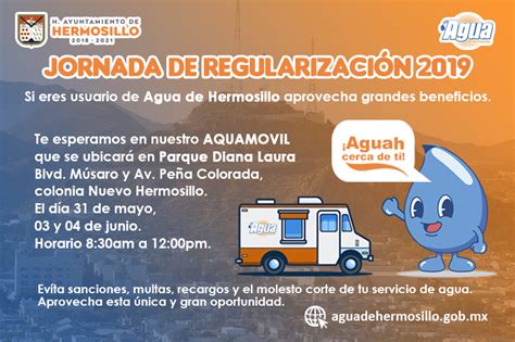 Agua de Hermosillo Jornada de regularización Aquamovil en Parque