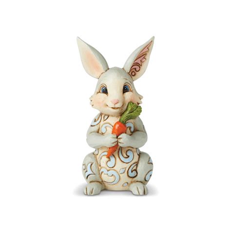 Jim Shore Mini Bunny With Carrot - 9cm - Easter Town