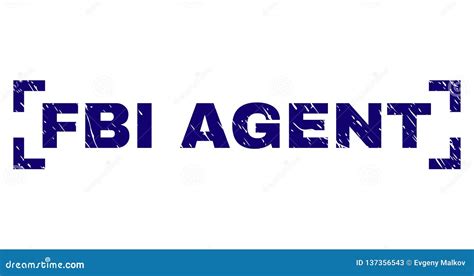 Scratched Textured Fbi Agent Stamp Seal Inside Corners Stock Vector