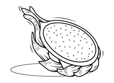 Half A Dragon Fruit Coloring Page Free Printable Coloring Pages