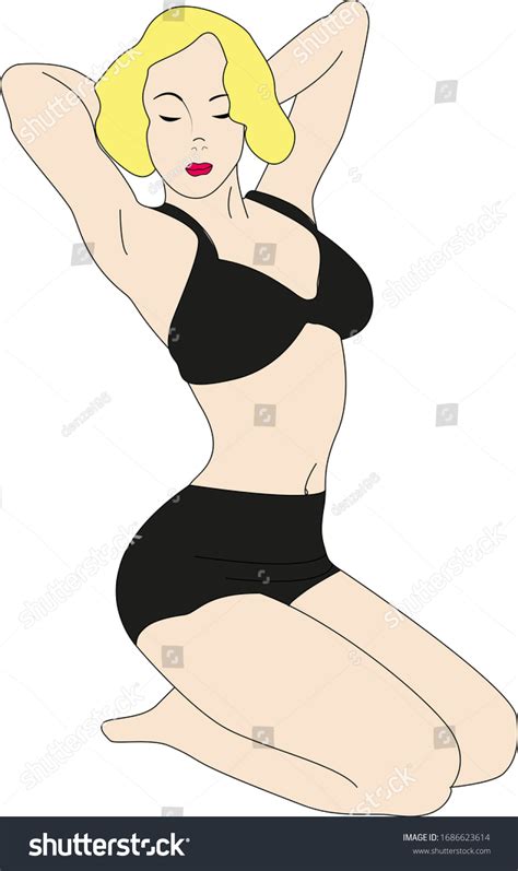 Beautiful Halfnaked Vector Girl Blonde Stock Vector Royalty Free Shutterstock