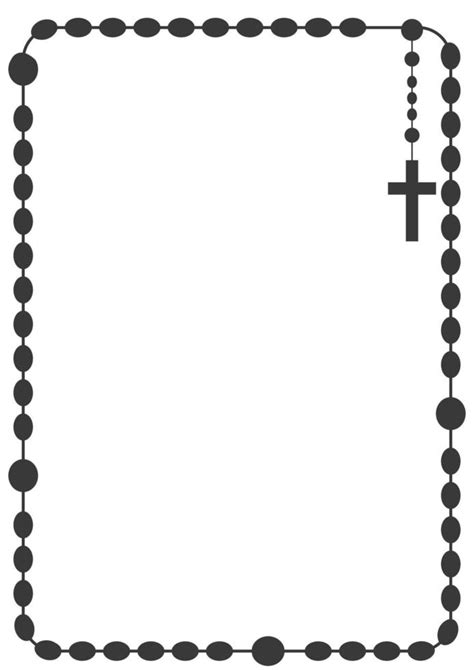 Rosary Beads Frame With Copyspace For Text Chain And Cross Religion