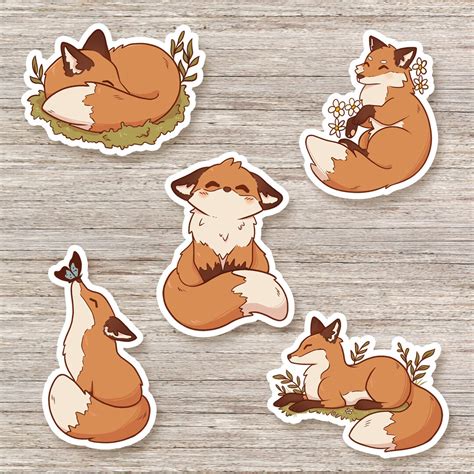 Cute Fox Stickers Stationery Stickers Animal Stickers Journal Stickers ...