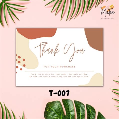 Jual Kartu Ucapan Terimakasih Olshop Thank You Card Termurah Simpel