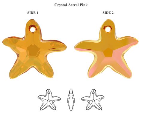 Genuine SWAROVSKI 6721 Starfish Crystals Pendants Many Sizes Colors