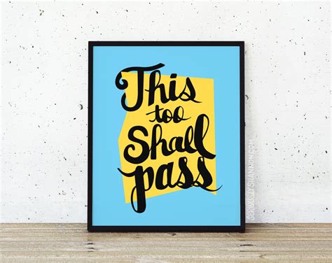 This Too Shall Pass Print Wall Art Livingroom Motivational Etsy