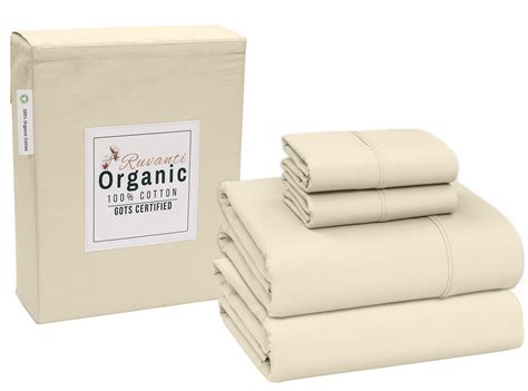 RUVANTI 100 Organic Cotton Sheets California King Sheet Sets