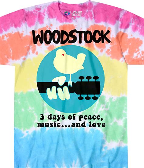 Woodstock Music Festival Black T Shirt Tee Liquid Blue