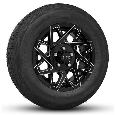 14 INCH | 5-LUG | CANYON TRAILER WHEEL & RADIAL TIRE PACKAGE | Milled. – HPD Wheels