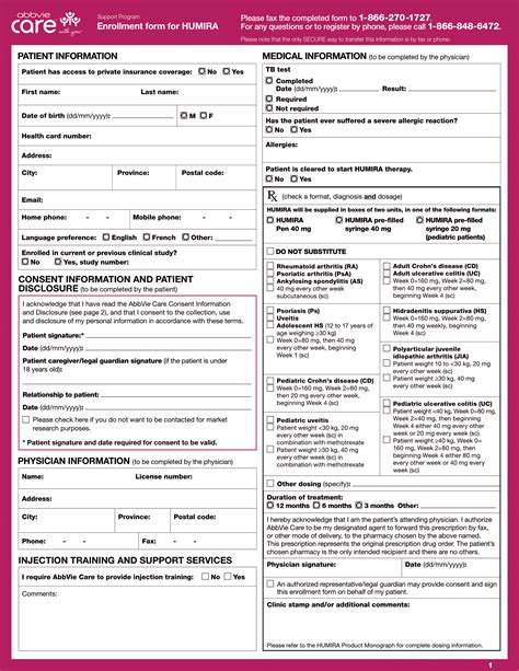 Humira Enrollment Form 2023 Printable Forms Free Online