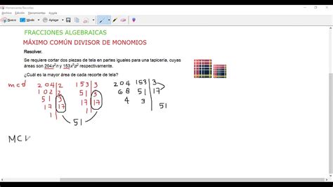 M Ximo N Divisor De Monomios M C D Fracciones Algebraicas