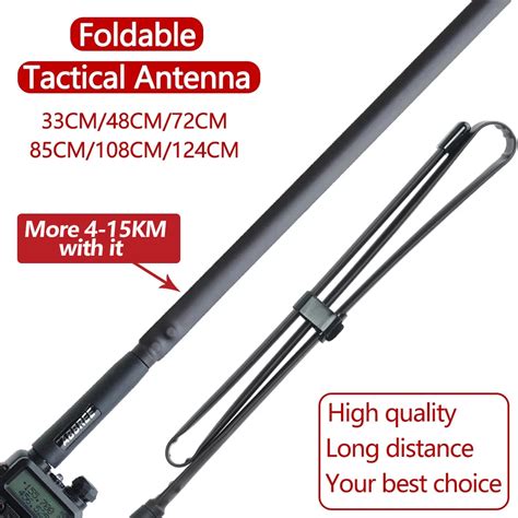 ABBREE Antenne Tactique Pliable Sma Femelle VHF UHF Double Bande