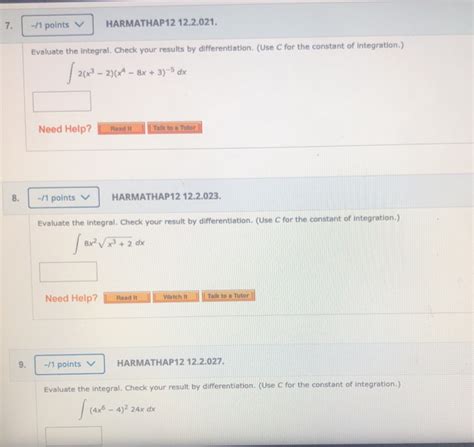 Solved Points Harmathap Evaluate The Chegg