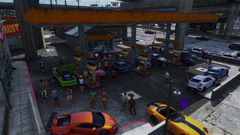 Gas Station Car Meet Scene Menyoo Gta5