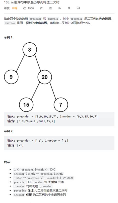 【力扣】根据二叉树的前序和中序遍历结果还原该二叉树（以及后序和中序还原）