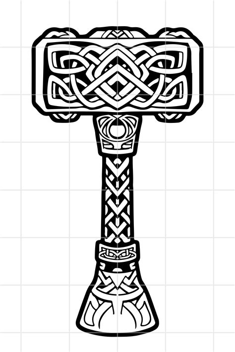 Mjolnir Svg Cut File Mjolnir Tattoo Design Norse Symbols Artofit