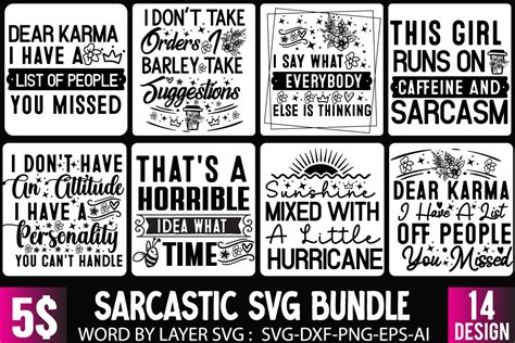 Sarcastic Svg Bundle Funny Quotes Svg Graphic By Ranacreative