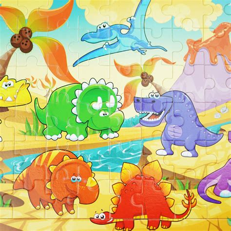 Drewniana Kolorowa Uk Adanka Puzzle Dinozaury Kindersafe Sklep