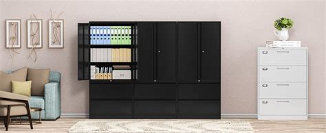 Lissimo Metal File Cabinet Office Storage Cabinet With Drawers