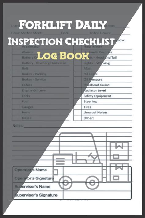 Buy Forklift Daily Inspection Checklist Log Book Forklift Operator