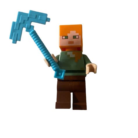 LEGO Minecraft Alex with Iron Pick Axe Minifig Mini... - Depop