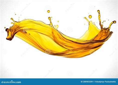 Yellow Liquid Splashing Into The Air On White Background Generative AI