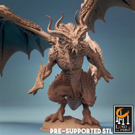 Bahamut 3D Printed Preprimed Miniature Model by Lord of the | Etsy