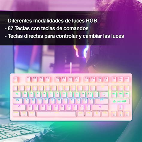 Novahus Teclado Mecánico Blue Switch K2 Rosado