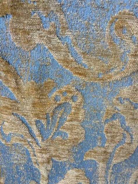 Blue Gold Jacquard Classic Upholstery Fabricheight Etsy