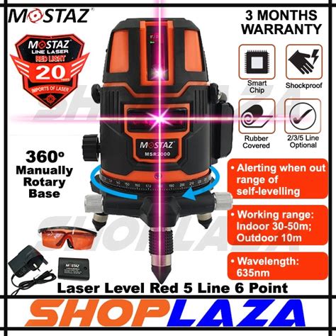 Mostaz Laser Level Line Points Red Laser Light Adjustable Laser