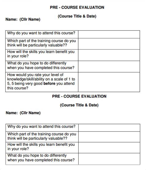 FREE 6 Sample Training Evaluations In MS Word PDF