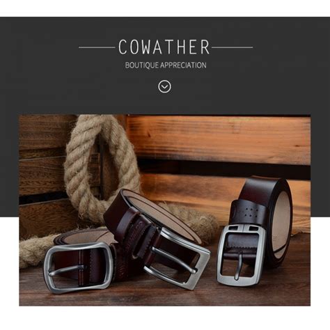 Cowather Cowhide Genuine Leather Belts For Men Brand Strap Male Pin