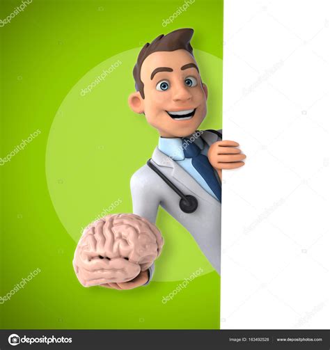 Doctor Holding Brain Stock Illustration By Julos