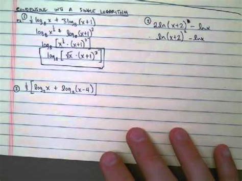 Condense Each Expression To Single Logarithm