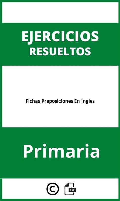 Fichas Preposiciones En Ingles Ejercicios Primaria Pdf 2025