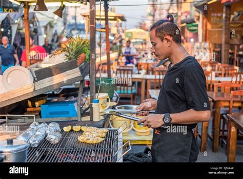 Urban Scene From The Famous Night Market In Hua Hin Hua Hin Is A