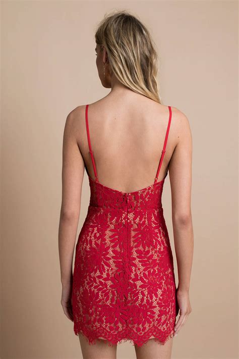 Serenity Lace Up Bodycon Dress In Red Tobi Us