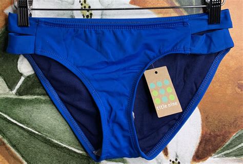 Title Nine XS Naiad Bikini Bottom Swimwear Blue UPF Low Rise NWT EBay