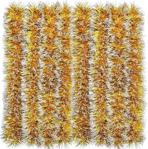 Latern M Christmas Tinsel Garland Gold Color Metallic Tinsel Chunky