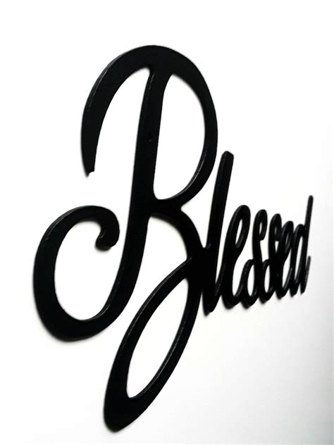 Blessed Sign Blessed Metal Sign Script Blessed Sign Etsy