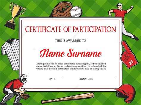 Certificado De Participacion En Torneo De Beisbol Descarga Gratuita De