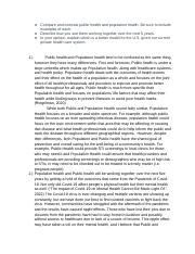 Population Vs Public Health Assignment Docx Compare And Contrast