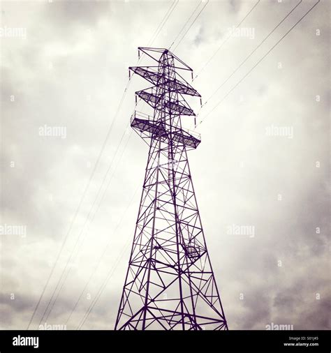 High Voltage Electricity Tower Stock Photo Alamy