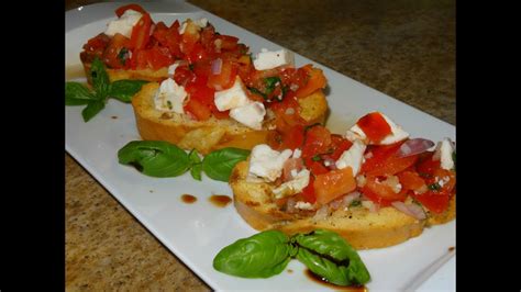 Tomato Basil And Fresh Mozzarella Bruschetta YouTube