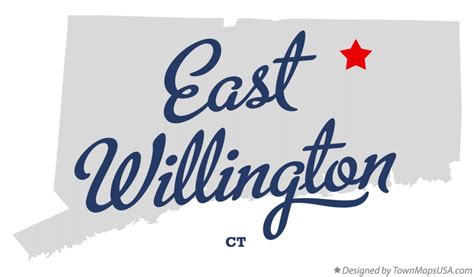 Map of East Willington, CT, Connecticut