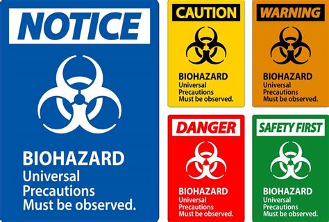 Biohazard Warning Label Biohazard Universal Precautions Must Be